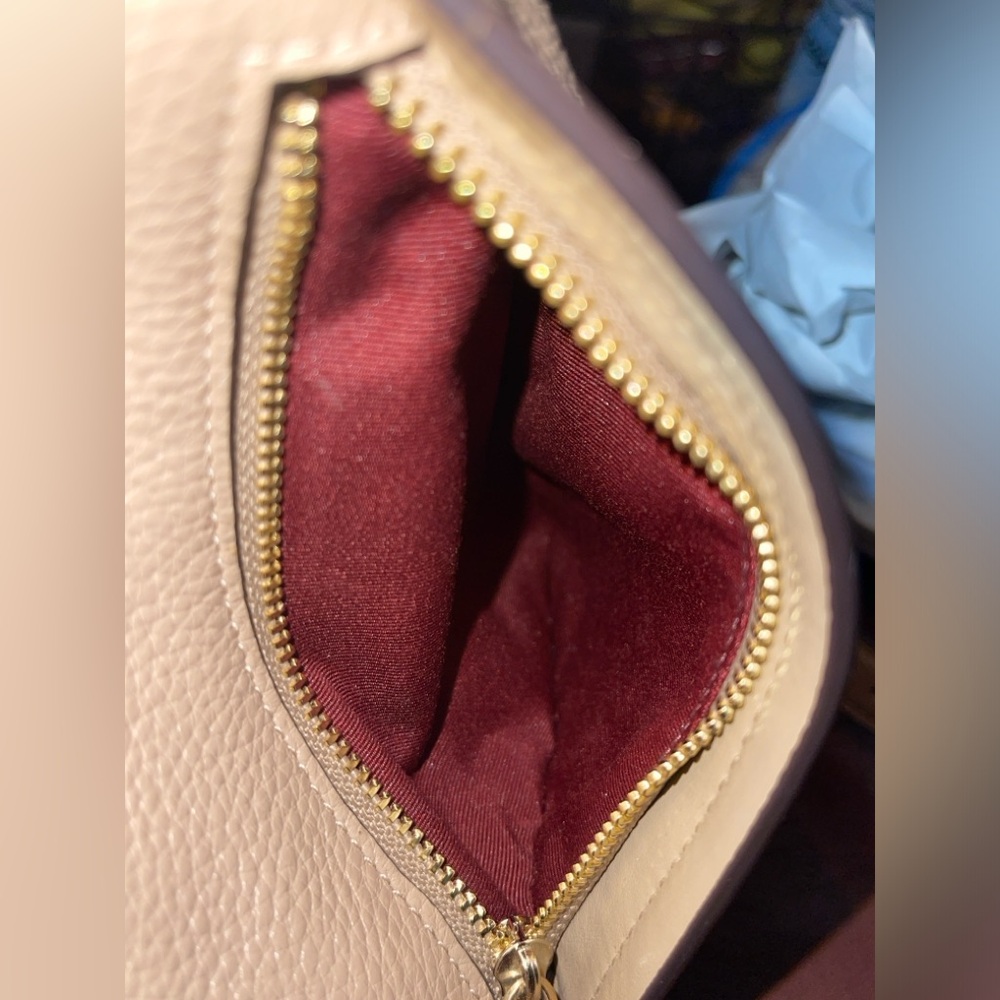 Coach Pebbled Leather Crossbody Bag in Taupe - Picture 5 of 16